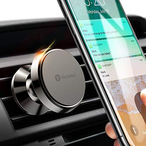 Sony Android Smartphone Samsung Galaxy S8 Plus S7 Edge LG G6 V20 OSORIO Magnetic Phone Holder for Car Dashboard Car Mount Magnet Cell Phone Holder for Apple iPhone 7 Plus 6S 6 X 8 Black, 2 Pack 